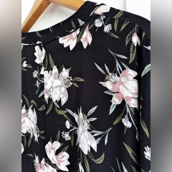 ARITZIA TALULA Cosima Floral Kimono Open Cape Oversized Cardigan Black XXS/XS - Picture 12 of 16